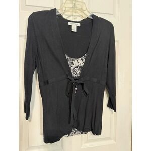 White House Black Market Sweater Tank Attached Black Size Medium